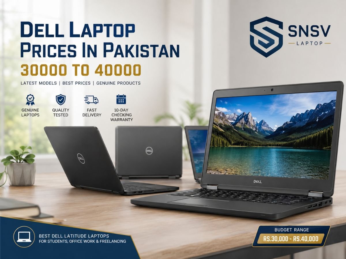 Dell Laptop Prices in Pakistan 30000 to 40000 featuring refurbished Dell Latitude laptops for students, office work, and freelancing.